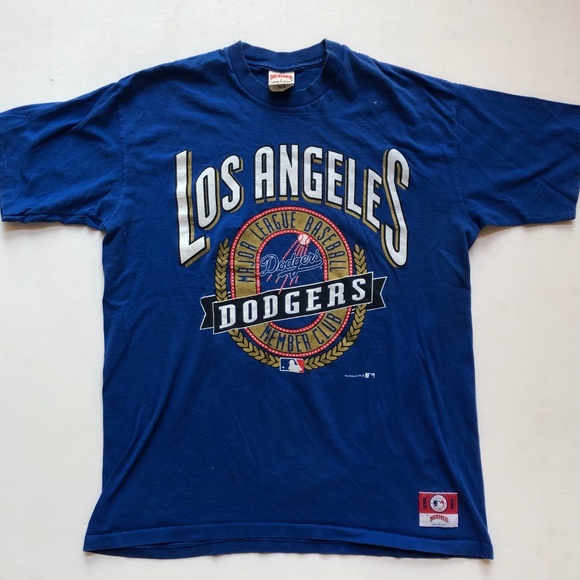 Vintage Nutmeg Mills 80s 90s MLB Los Angeles Dodgers Baseball T-Shirt - Picture 1 of 6